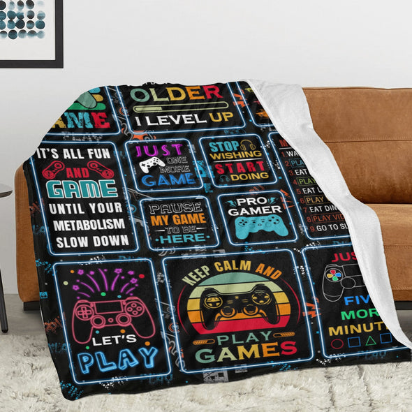 Gamer Blanket Fleece Throw Blanket Super Soft Warm Gifts for Baby Girls Boys Kids Mom Grandma Room Decor