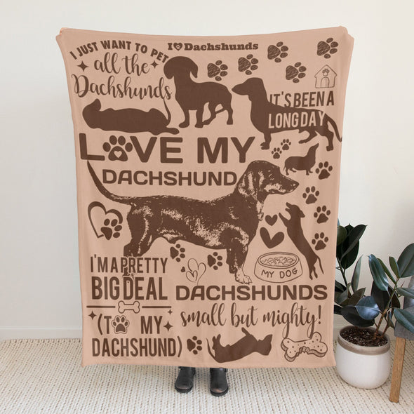 Dachshund Pattern Blanket Fleece Throw Blanket Super Soft Warm Gifts for Baby Girls Boys Kids Mom Grandma Room Decor