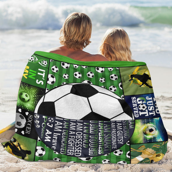 Soccer Blanket, Soccer Sports Themed Throw, Soft Nap Throw Blanket for Home Boys Girls Women Men Soccer Lovers Gifts