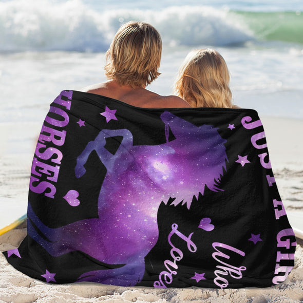 Horse Blanket Gift for Women Girl Who Loves Horses for Sofa Couch Bed Room Birthday Decor Bed Travel