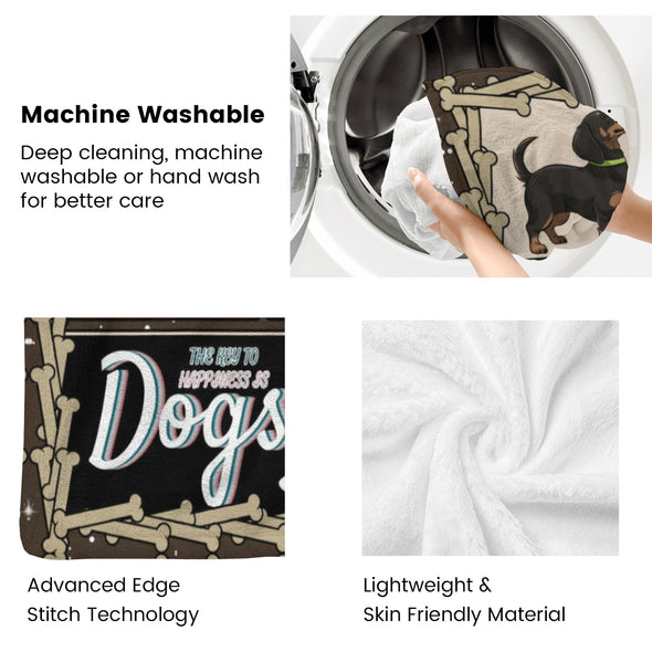 Dachshund Pattern Blanket Fleece Throw Blanket Super Soft Warm Gifts for Baby Girls Boys Kids Mom Grandma Room Decor