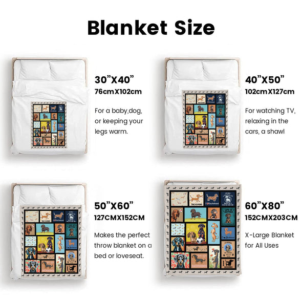 Dachshund Pattern Blanket Fleece Throw Blanket Super Soft Warm Gifts for Baby Girls Boys Kids Mom Grandma Room Decor