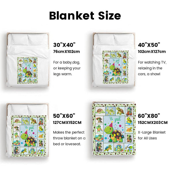 Turtle Pattern Blanket Fleece Throw Blanket Super Soft Warm Gifts for Baby Girls Boys Kids Mom Grandma Room Decor