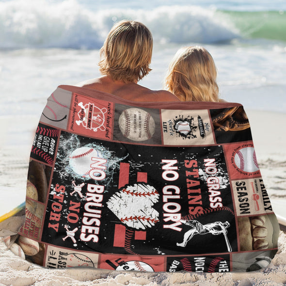 Baseball Pattern Blanket Fleece Throw Blanket Super Soft Warm Gifts for Baby Girls Boys Kids Mom Grandma Room Decor
