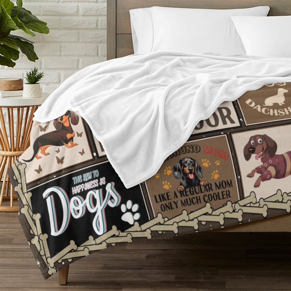 Dachshund Pattern Blanket Fleece Throw Blanket Super Soft Warm Gifts for Baby Girls Boys Kids Mom Grandma Room Decor
