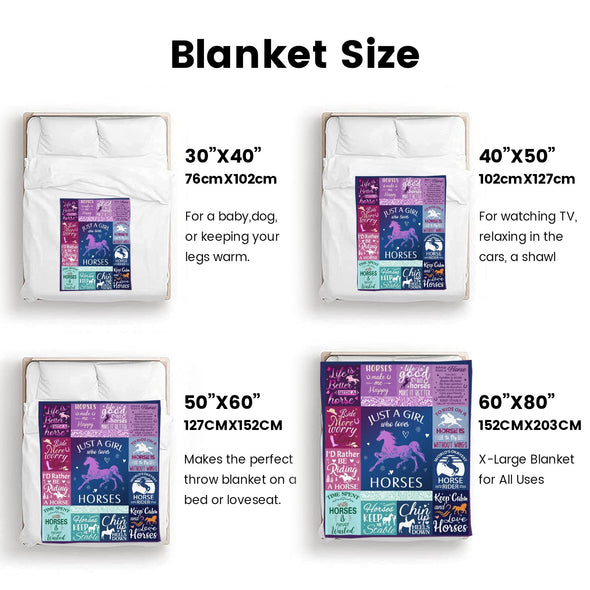 Horse Blanket Gift for Women Girl Who Loves Horses for Sofa Couch Bed Room Birthday Decor Bed Travel