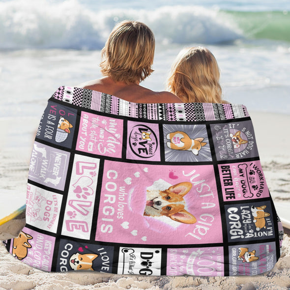 Corgi Blanket Fleece Throw Blanket Super Soft Warm Gifts for Baby Girls Boys Kids Mom Grandma Room Decor