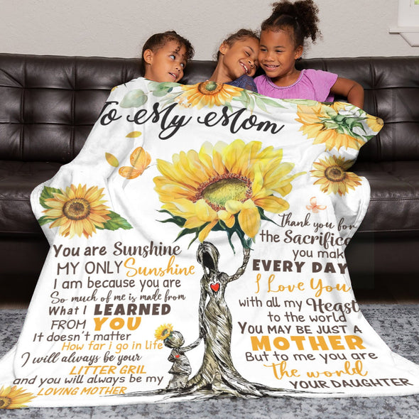 Sunflower Blanket Fleece Throw Blanket Super Soft Warm Gifts for Baby Girls Boys Kids Mom Grandma Room Decor