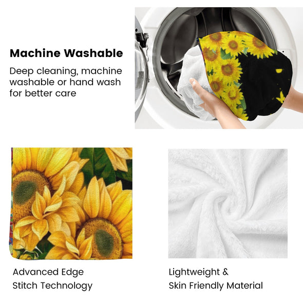 Sunflower Blanket Fleece Throw Blanket Super Soft Warm Gifts for Baby Girls Boys Kids Mom Grandma Room Decor
