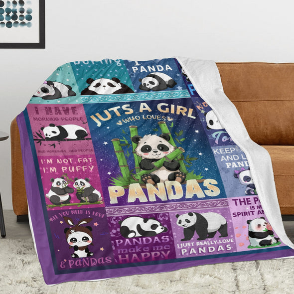 Panda Pattern Blanket Fleece Throw Blanket Super Soft Warm Gifts for Baby Girls Boys Kids Mom Grandma Room Decor