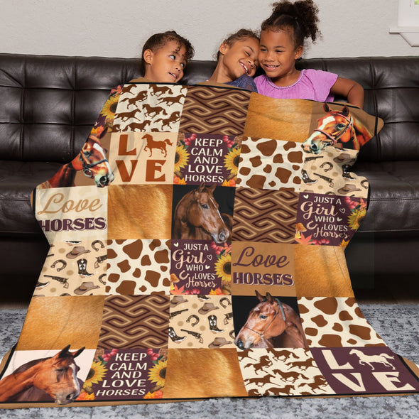 Horse Blanket Gift for Women Girl Who Loves Horses for Sofa Couch Bed Room Birthday Decor Bed Travel