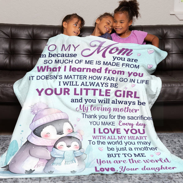 Penguin Blanket Fleece Throw Blanket Super Soft Warm Gifts for Baby Girls Boys Kids Mom Grandma Room Decor