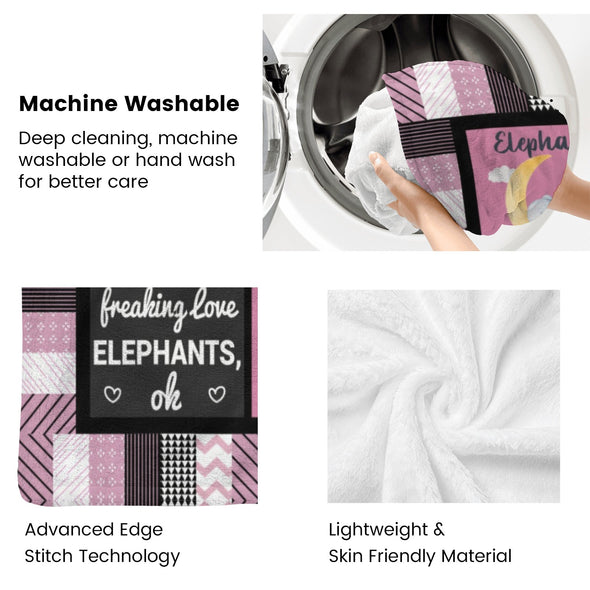 Elephant Blanket Fleece Throw Blanket Super Soft Warm Gifts for Girls Boys Kids Room Decor