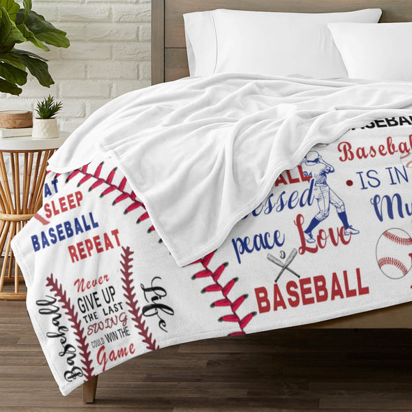 Baseball Pattern Blanket Fleece Throw Blanket Super Soft Warm Gifts for Baby Girls Boys Kids Mom Grandma Room Decor