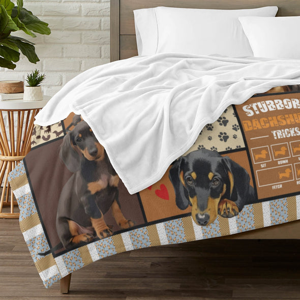 Dachshund Pattern Blanket Fleece Throw Blanket Super Soft Warm Gifts for Baby Girls Boys Kids Mom Grandma Room Decor