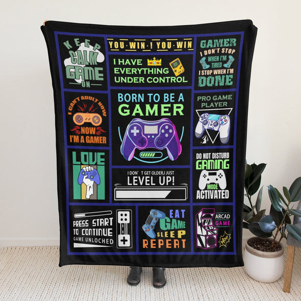 Gamer Blanket Fleece Throw Blanket Super Soft Warm Gifts for Baby Girls Boys Kids Mom Grandma Room Decor