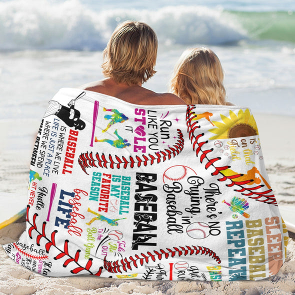 Baseball Pattern Blanket Fleece Throw Blanket Super Soft Warm Gifts for Baby Girls Boys Kids Mom Grandma Room Decor