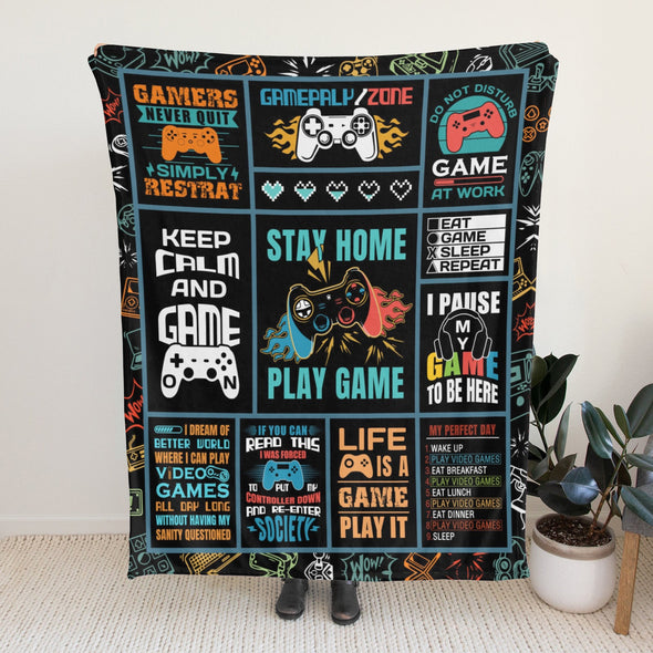 Gamer Blanket Fleece Throw Blanket Super Soft Warm Gifts for Baby Girls Boys Kids Mom Grandma Room Decor