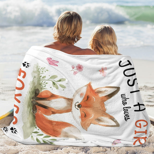 Fox Pattern Blanket Fleece Throw Blanket Super Soft Warm Gifts for Baby Girls Boys Kids Mom Grandma Room Decor
