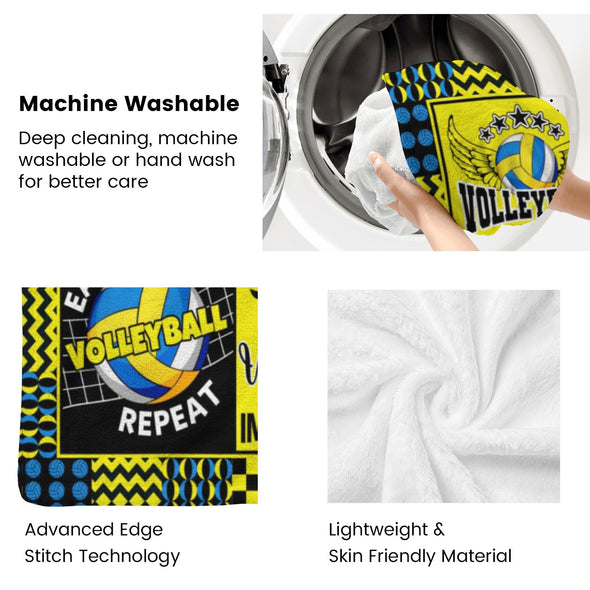 Volleyball Pattern Blanket Fleece Throw Blanket Super Soft Warm Gifts for Baby Girls Boys Kids Mom Grandma Room Decor