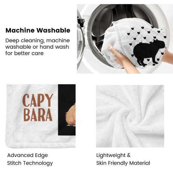 Capybara Pattern Blanket Fleece Throw Blanket Super Soft Warm Gifts for Baby Girls Boys Kids Mom Grandma Room Decor