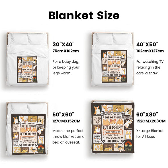Corgi Blanket Fleece Throw Blanket Super Soft Warm Gifts for Baby Girls Boys Kids Mom Grandma Room Decor