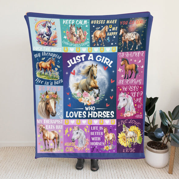 Horse Blanket Gift for Women Girl Who Loves Horses for Sofa Couch Bed Room Birthday Decor Bed Travel