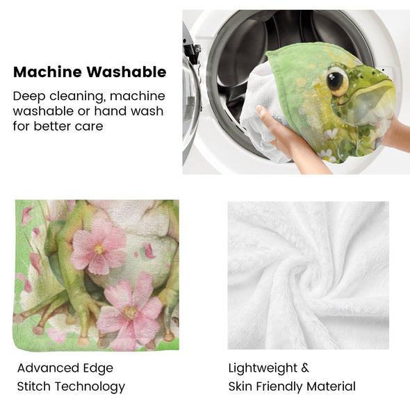 Frog Pattern Blanket Fleece Throw Blanket Super Soft Warm Gifts for Baby Girls Boys Kids Mom Grandma Room Decor