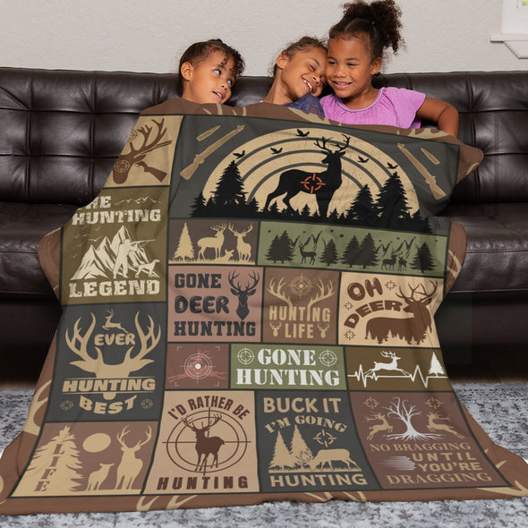 Deer Pattern Blanket Fleece Throw Blanket Super Soft Warm Gifts for Baby Girls Boys Kids Mom Grandma Room Decor