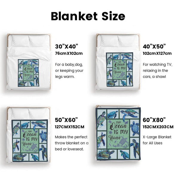 Turtle Pattern Blanket Fleece Throw Blanket Super Soft Warm Gifts for Baby Girls Boys Kids Mom Grandma Room Decor