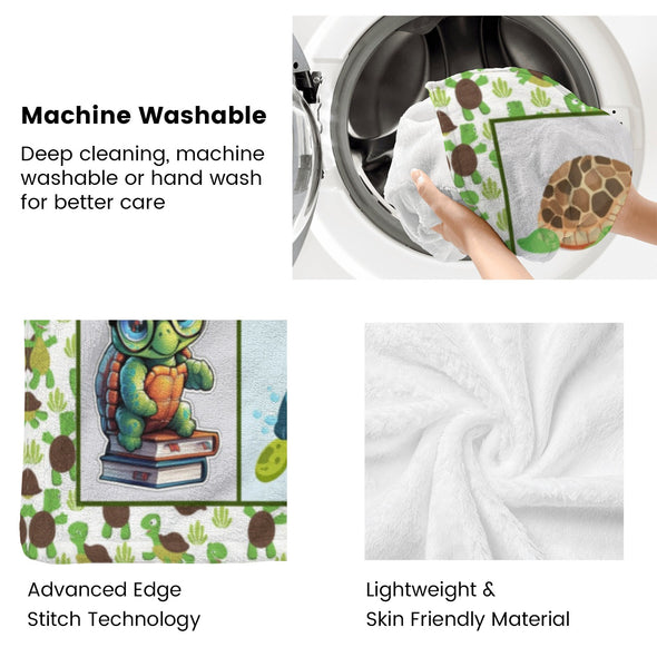 Turtle Pattern Blanket Fleece Throw Blanket Super Soft Warm Gifts for Baby Girls Boys Kids Mom Grandma Room Decor