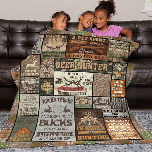 Deer Pattern Blanket Fleece Throw Blanket Super Soft Warm Gifts for Baby Girls Boys Kids Mom Grandma Room Decor