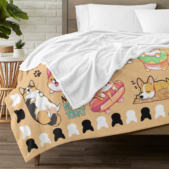 Corgi Blanket Fleece Throw Blanket Super Soft Warm Gifts for Baby Girls Boys Kids Mom Grandma Room Decor