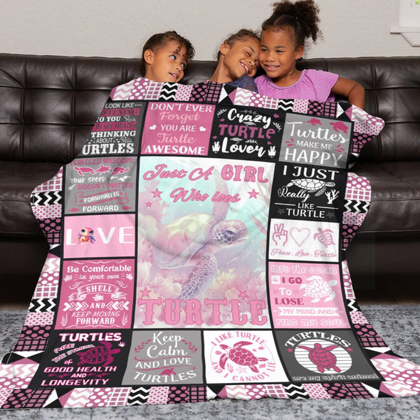 Turtle Pattern Blanket Fleece Throw Blanket Super Soft Warm Gifts for Baby Girls Boys Kids Mom Grandma Room Decor