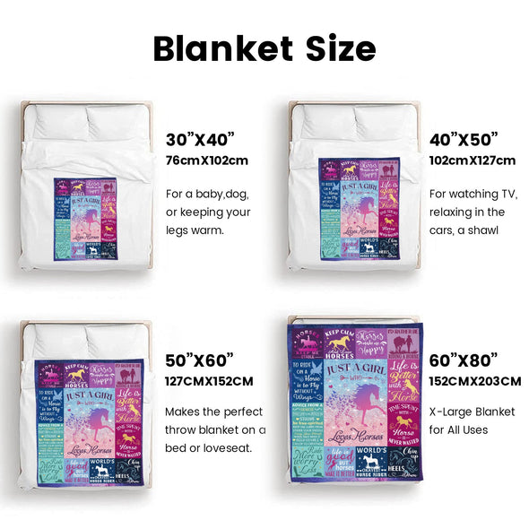 Horse Blanket Gift for Women Girl Who Loves Horses for Sofa Couch Bed Room Birthday Decor Bed Travel