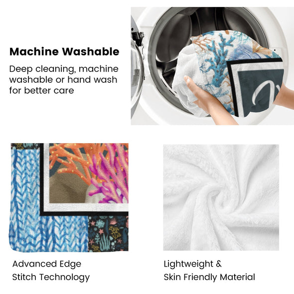 Turtle Pattern Blanket Fleece Throw Blanket Super Soft Warm Gifts for Baby Girls Boys Kids Mom Grandma Room Decor