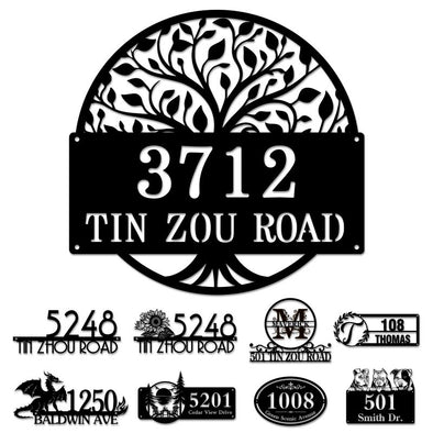 Custom Metal House Door Numbers Personalized Street Address Signs Mailbox Plaque for Outside Garden Housewarming Gift