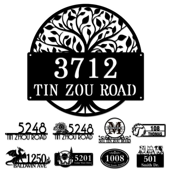 Custom Metal House Door Numbers Personalized Street Address Signs Mailbox Plaque for Outside Garden Housewarming Gift