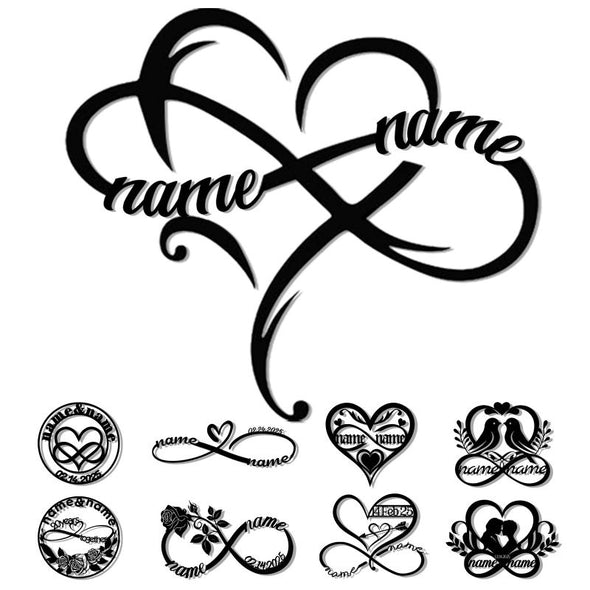Personalized Wedding Gifts for the Couple Custom Metal Infinity Wall Art Sign Decor with Name and Date Anniversary Valentines Day Gifts