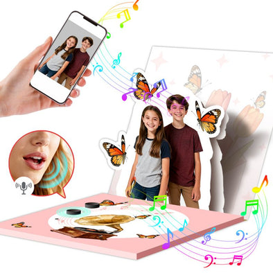 Custom Musical Greeting Cards with Personalized Photo Music Christmas Birthdays Valentine's Day and Weddings Gift for Family Friends and Couples