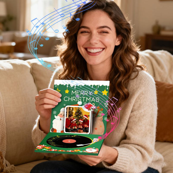 Custom Musical Greeting Cards with Personalized Photo Music Christmas Birthdays Valentine's Day and Weddings Gift for Family Friends and Couples