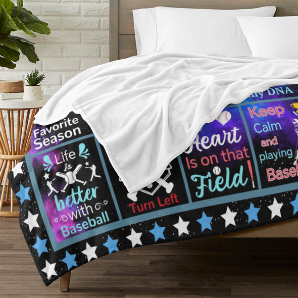 Baseball Pattern Blanket Fleece Throw Blanket Super Soft Warm Gifts for Baby Girls Boys Kids Mom Grandma Room Decor