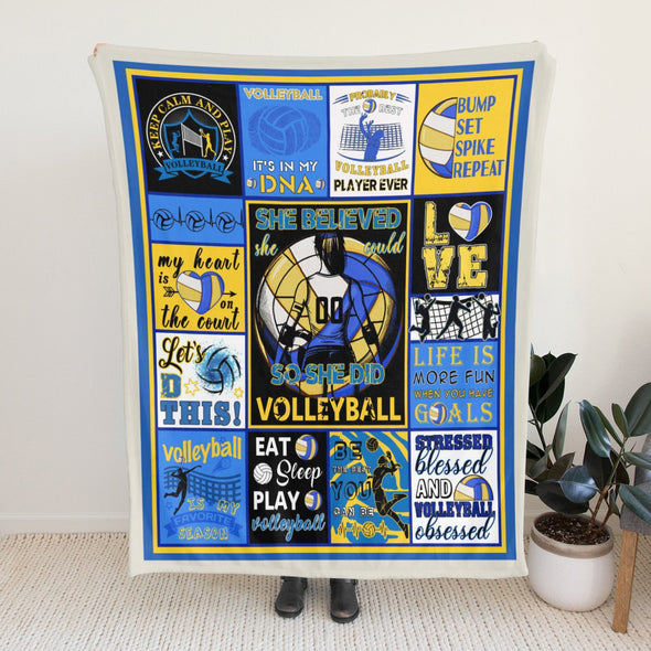 Volleyball Pattern Blanket Fleece Throw Blanket Super Soft Warm Gifts for Baby Girls Boys Kids Mom Grandma Room Decor