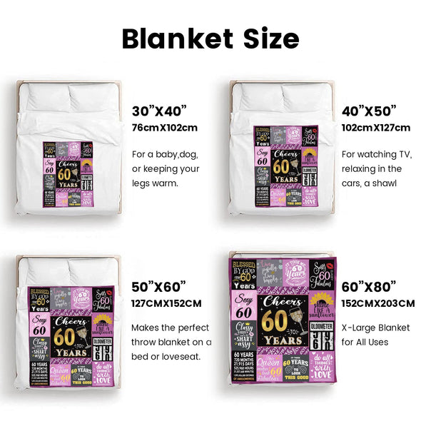 Birthday Gifts for Women Blanket, Happy Birthday Decorations Throw for Girls Her Friend Mom Sister Grandma Wife