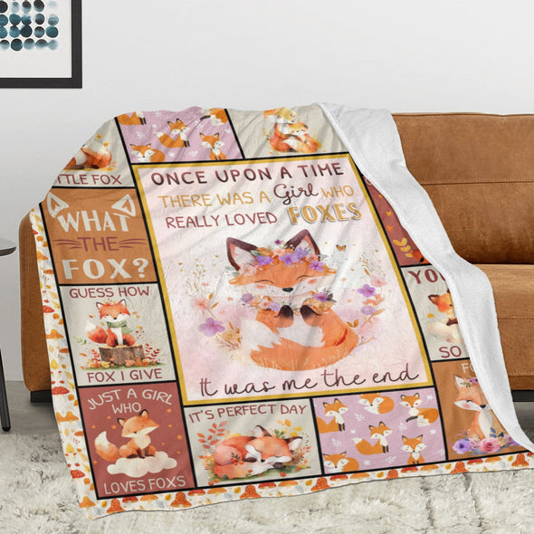 Fox Pattern Blanket Fleece Throw Blanket Super Soft Warm Gifts for Baby Girls Boys Kids Mom Grandma Room Decor
