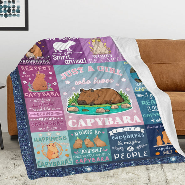 Capybara Pattern Blanket Fleece Throw Blanket Super Soft Warm Gifts for Baby Girls Boys Kids Mom Grandma Room Decor