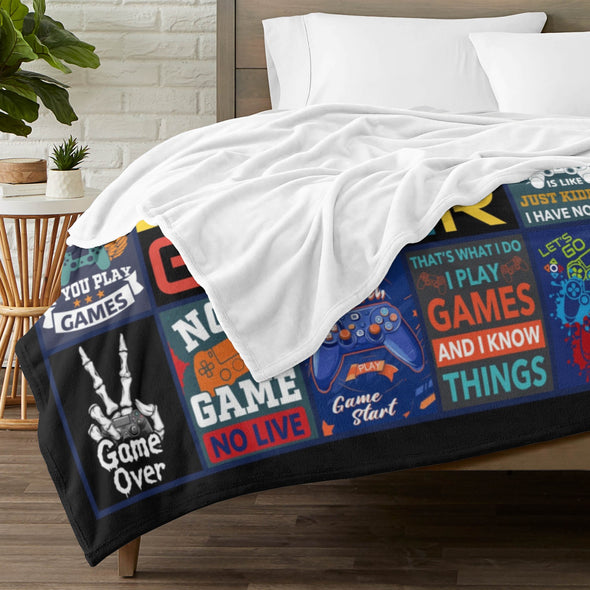 Gamer Blanket Fleece Throw Blanket Super Soft Warm Gifts for Baby Girls Boys Kids Mom Grandma Room Decor