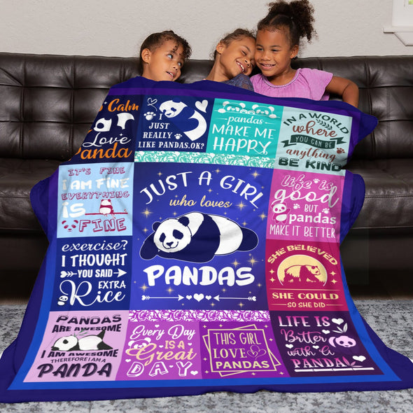 Panda Pattern Blanket Fleece Throw Blanket Super Soft Warm Gifts for Baby Girls Boys Kids Mom Grandma Room Decor