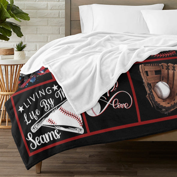 Baseball Pattern Blanket Fleece Throw Blanket Super Soft Warm Gifts for Baby Girls Boys Kids Mom Grandma Room Decor