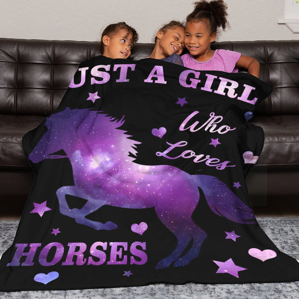 Horse Blanket Gift for Women Girl Who Loves Horses for Sofa Couch Bed Room Birthday Decor Bed Travel